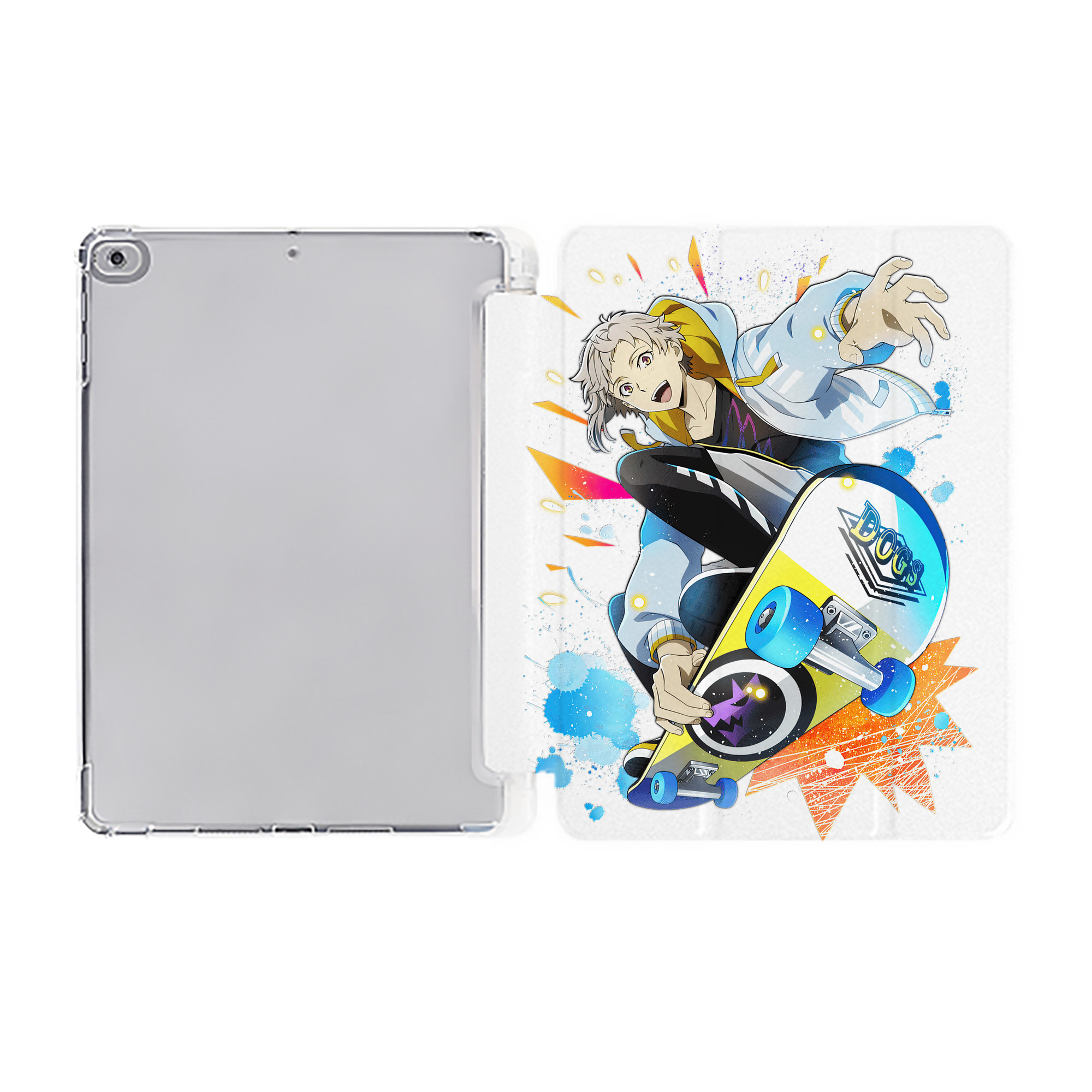 （画像用） 文豪ストレイドッグス Bungo Stray Dogs IPad ケース ペン収納付き 三つ折りスタンド PUレザー×シリコン 対応機種9.5/10.5/10.9インチ